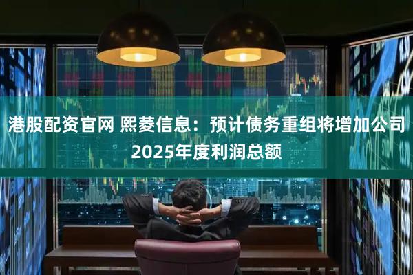 港股配资官网 熙菱信息：预计债务重组将增加公司2025年度利润总额
