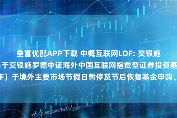 垒富优配APP下载 中概互联网LOF: 交银施罗德基金管理有限公司关于交银施罗德中证海外中国互联网指数型证券投资基金（LOF）于境外主要市场节假日暂停及节后恢复基金申购、赎回和定期定额投资业务的公告