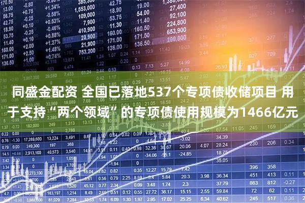 同盛金配资 全国已落地537个专项债收储项目 用于支持“两个领域”的专项债使用规模为1466亿元